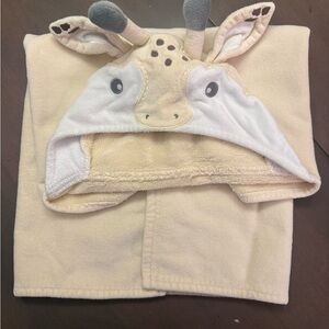 Pottery Barn Kids Cream Giraffe Hooded Towel